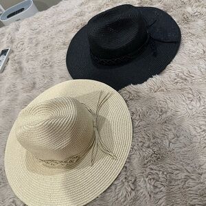 Elegant Black and Cream Women's Sun Hats